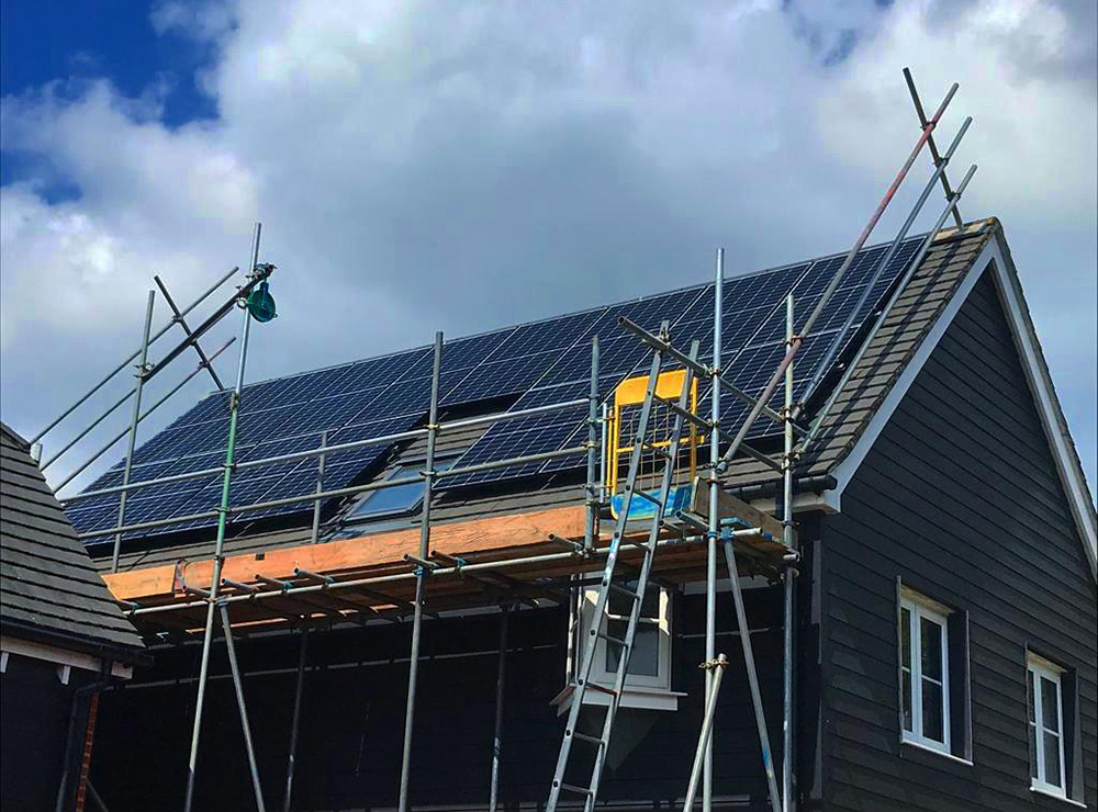 Solar panels on a residential home
